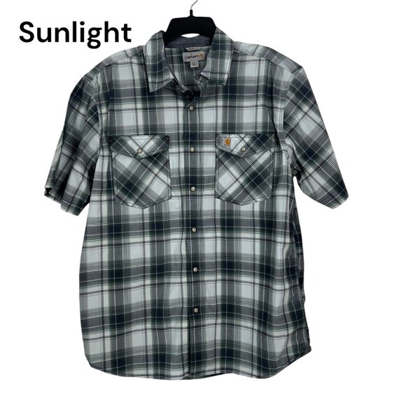 Carhartt Other - Carhartt Mens Relaxed Fit Plaid Short-Sleeve Button-Down Shirt SZ L -Western
